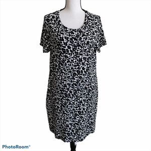 Ellen Tracy Black and White Leopard Print Dress